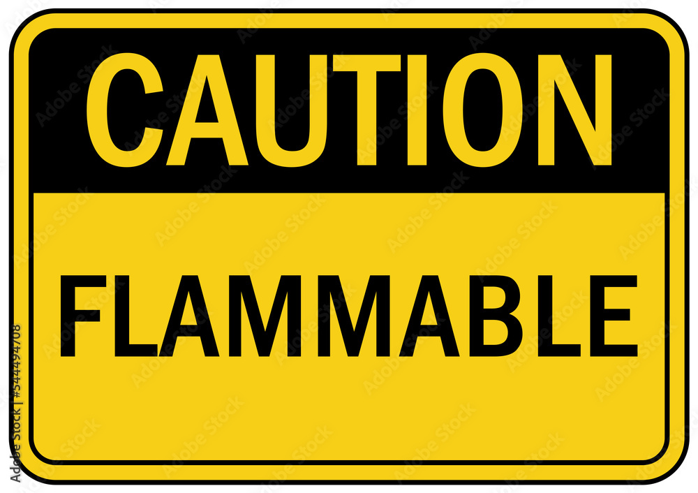 Fototapeta premium flammable material sign and label