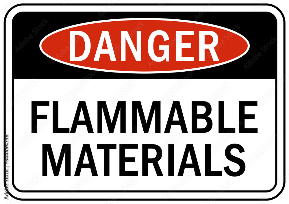 flammable material sign and label flammable material sign and label