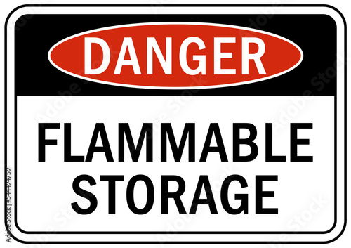 flammable material sign and label