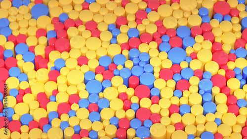Many colorful cylinders iso...