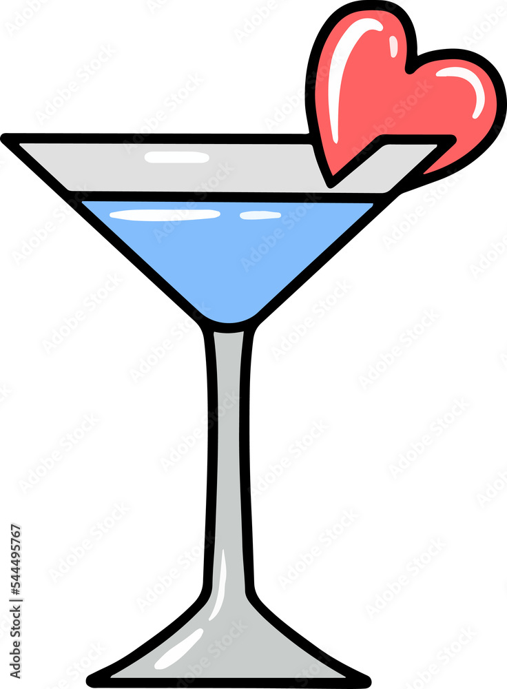 a glass of ice with Heart Icon a glass of ice with Heart Icon