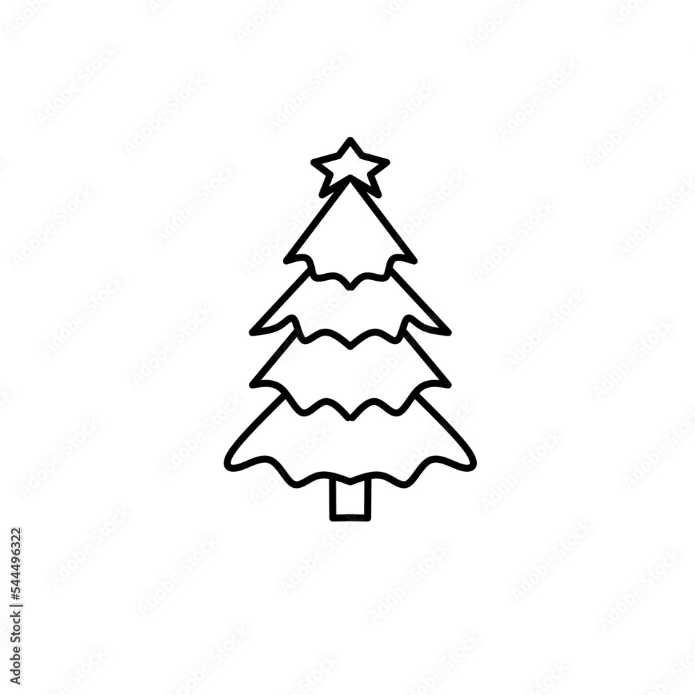 Christmas tree icon, vector illustration on white background Christmas tree icon, vector illustration on white background