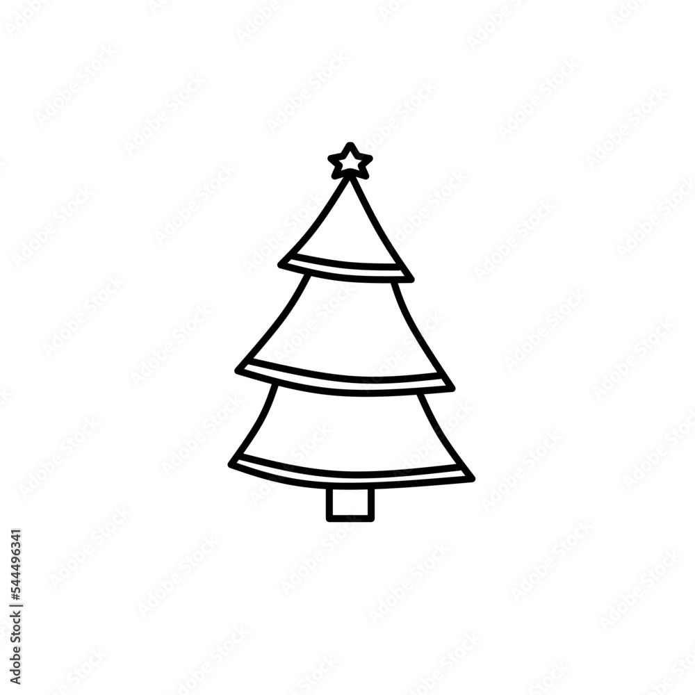 Christmas tree icon, vector illustration on white background Christmas tree icon, vector illustration on white background