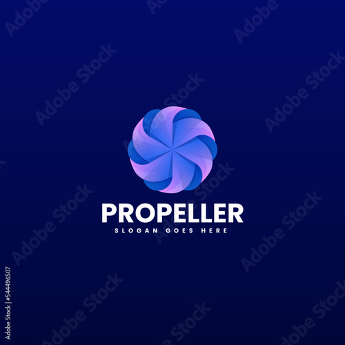 Logo Illustration Propeller Gradient Colorful Style.