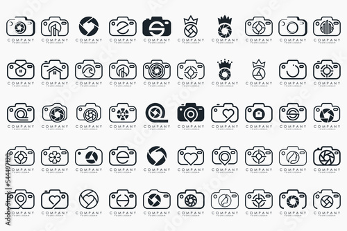 Photo and camera logo icon set. Icons of photography, image, photo gallery and photo camera.