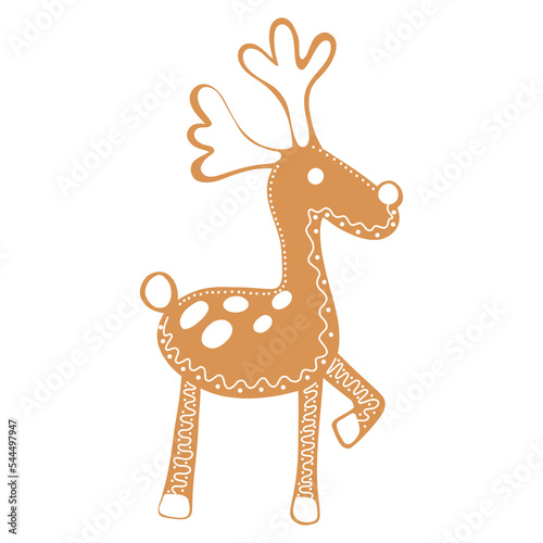 vector Christmas gingerbread in the form of a deer.