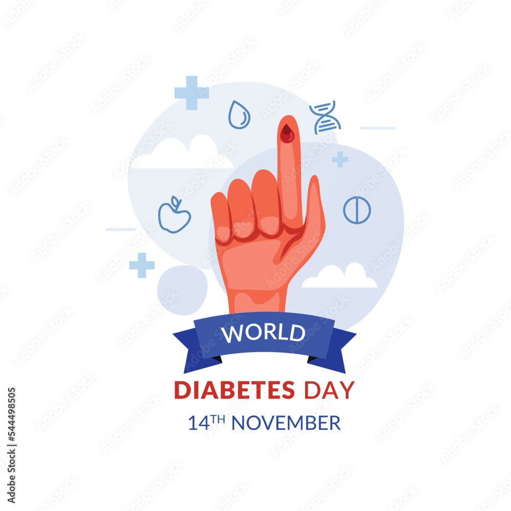 World diabetes day flat illustration World diabetes day flat illustration