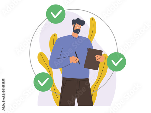 Businessman and strategy steps. Schedule concept