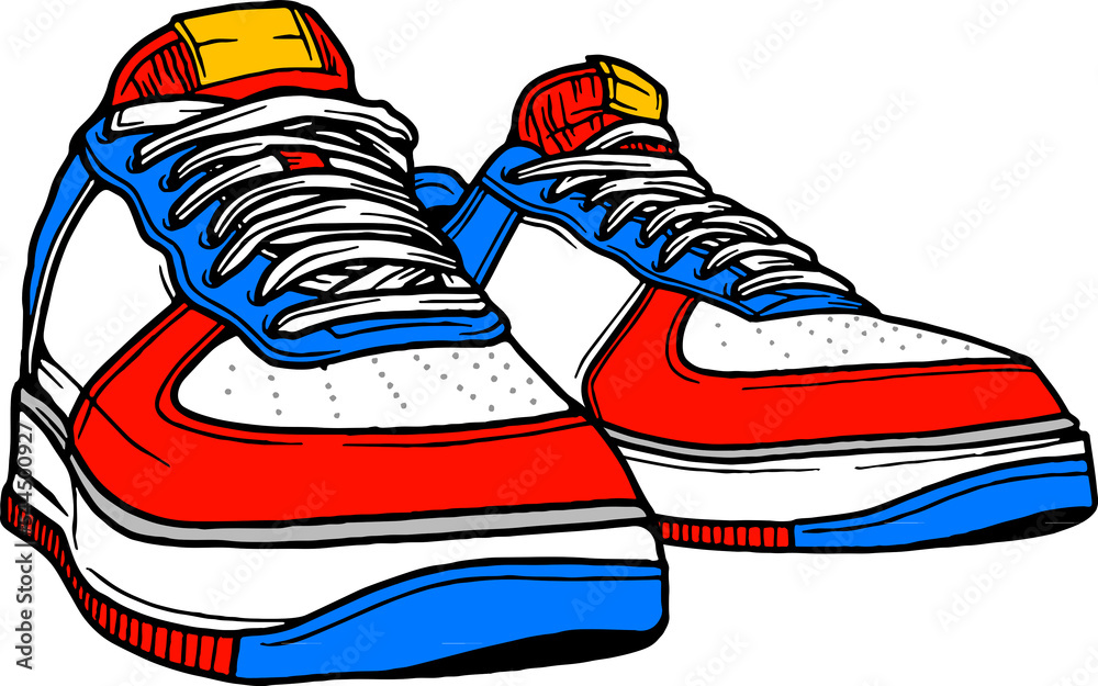 Modern sneaker illustration with pop color on transparent background PNG -  Similar PNG