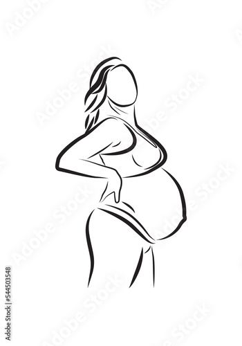 Pregnant woman icon vector isolated. Pregnancy, motherhood concept.