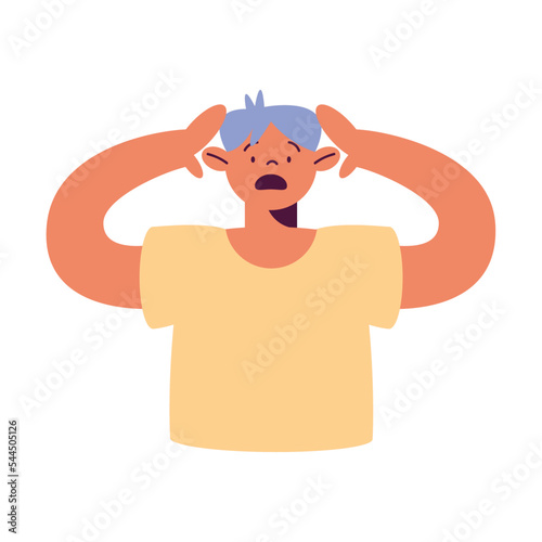 man with terrified mood