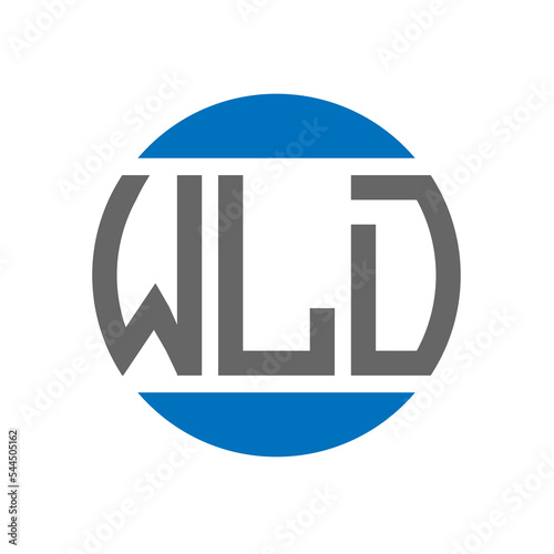 WLD letter logo design on white background. WLD creative initials circle logo concept. WLD letter design. photo