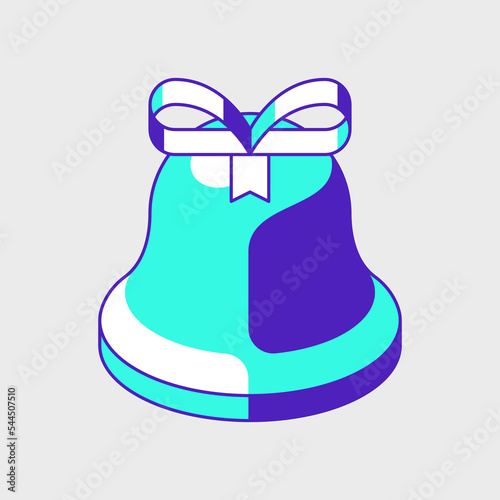 Christmas bell isometric vector icon illustration