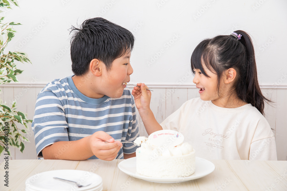 バースデーケーキと子ども birthdaycake バースデーケーキと子ども birthdaycake