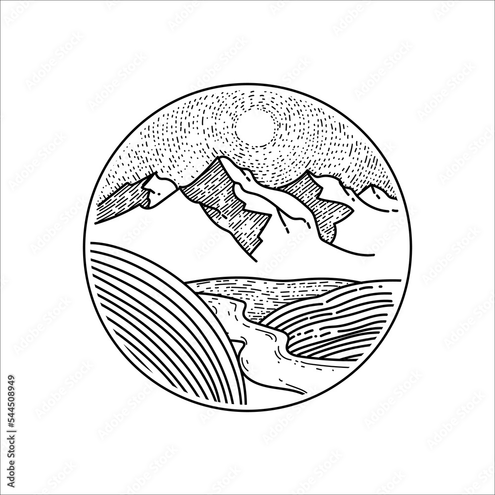 Fototapeta premium Mountain logo design template vector illustration.