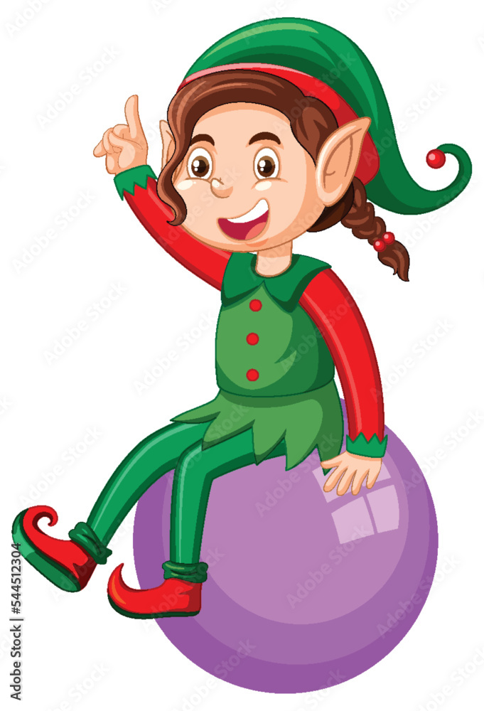 Cute kid wearing elf costume cartoon Cute kid wearing elf costume cartoon