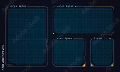 Hud game element futuristic tech screen template with text