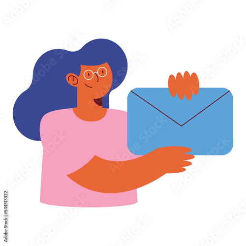 woman with envelope mail