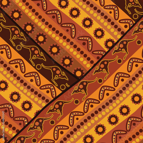 Australian Aboriginal Style Of Pattern Background