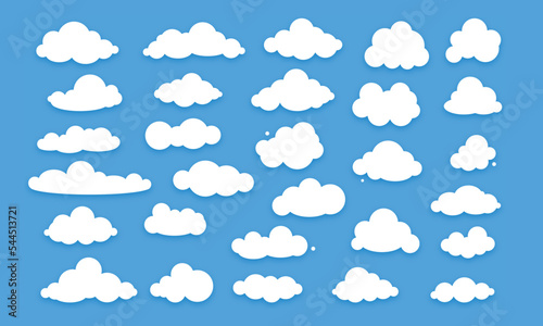 Decorative clouds in flat design cute