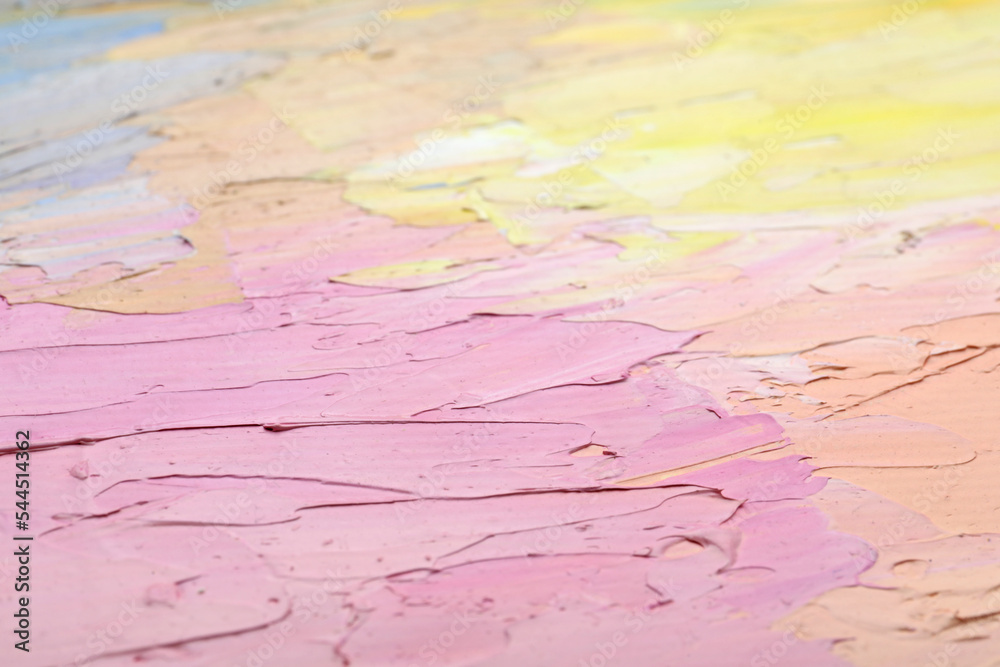 Beautiful strokes of pastel oil paints as background, closeup