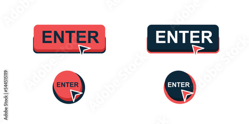 Dynamic colorful vector based design set with blue and red color, contrast color mouse arrow