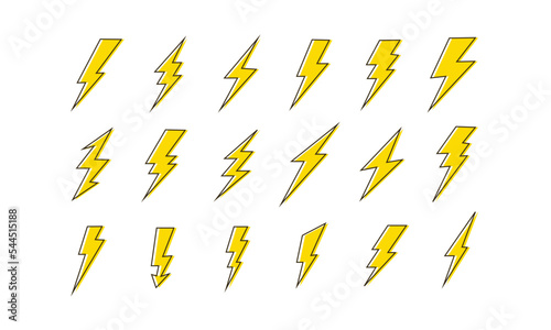 Lightning set cartoon style