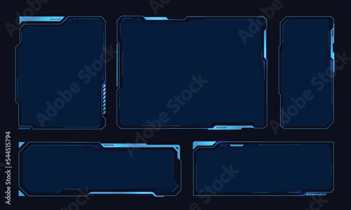 Hud frame futuristic game target borders scifi empty banners for text