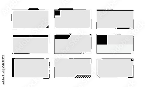 Hud frame futuristic game target borders scifi empty banners for text