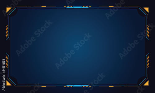 Abstract futuristic background of glowing technology sci fi frame hud ui