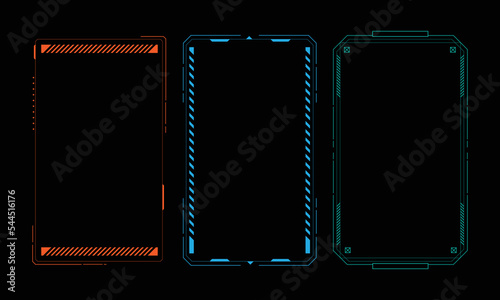 Hud frame futuristic game target borders scifi empty banners for text