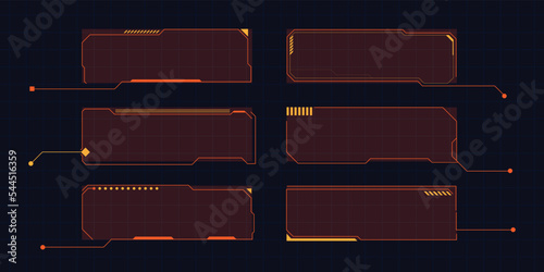 Hud frame futuristic game target borders scifi empty banners for text