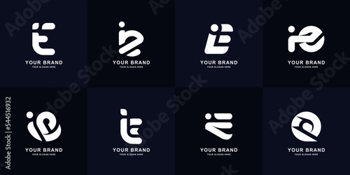 Collection letter iE or Ei monogram logo design photo