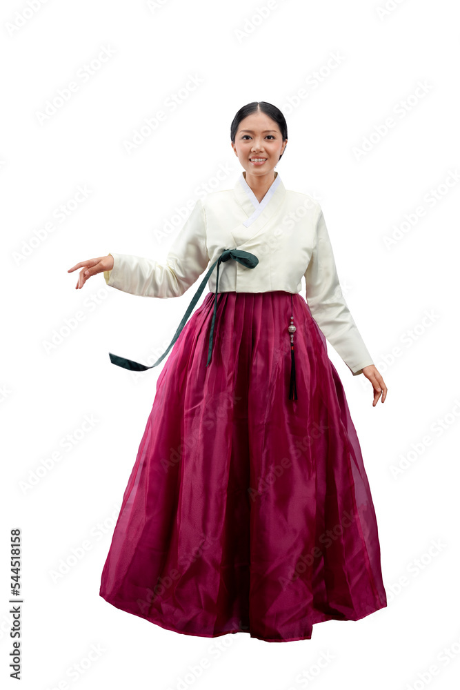 Asian woman wearing a traditional Korean national costume, Hanbok Asian woman wearing a traditional Korean national costume, Hanbok