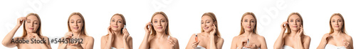 Collage of mature woman wit...