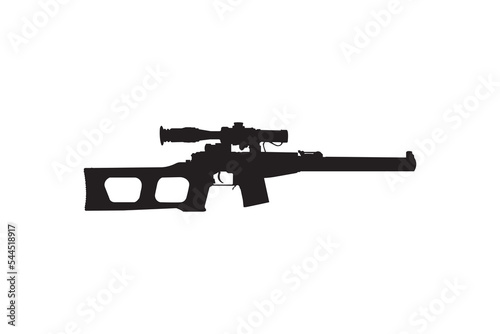 Obraz na płótnie VSS silenced sniper rifle vector icon, weapon silhouette