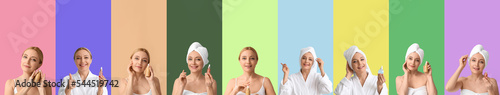 Collage of mature woman wit...