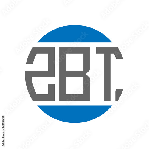 ZBT letter logo design on white background. ZBT creative initials circle logo concept. ZBT letter design. photo