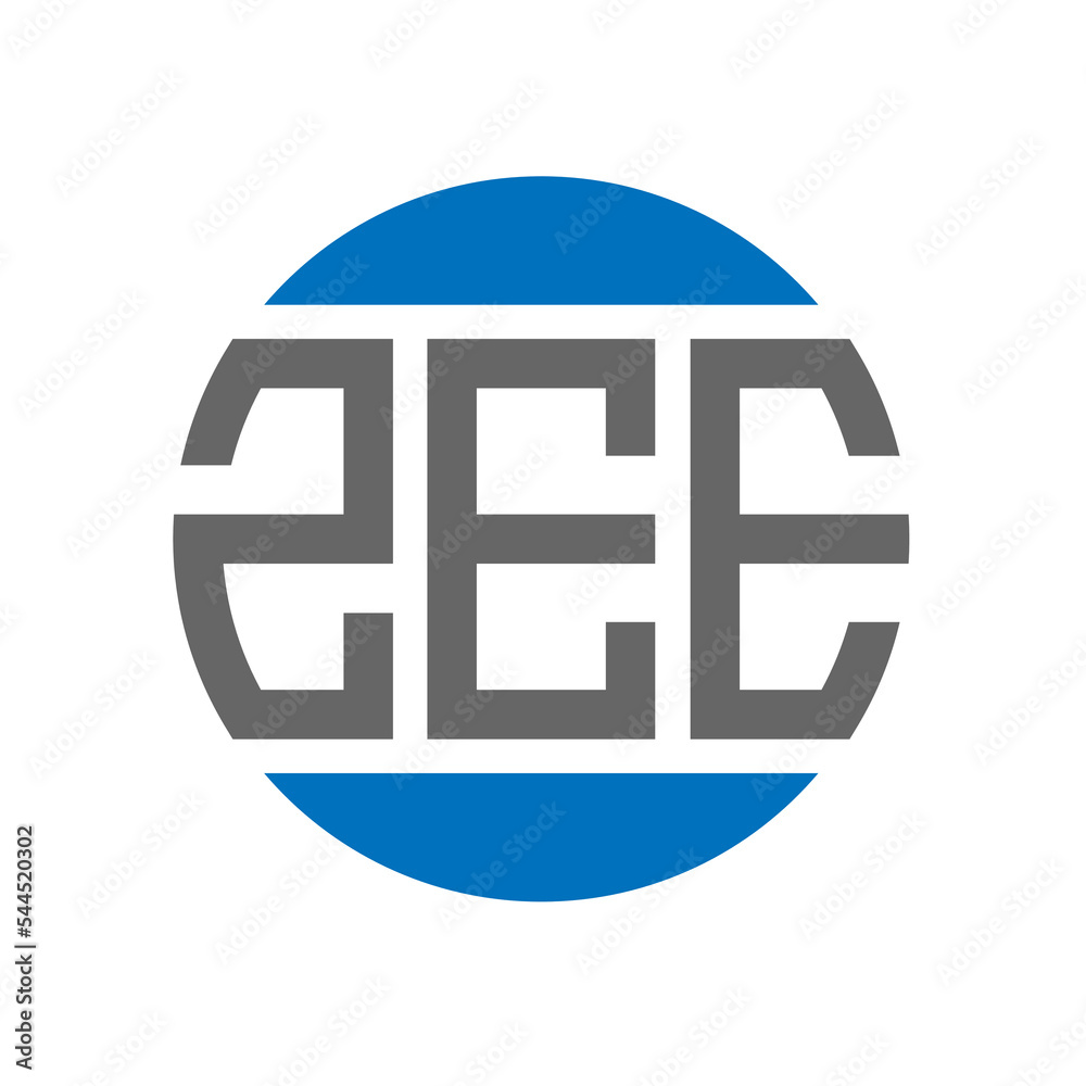 ZEE letter logo design on white background. ZEE creative initials circle logo concept. ZEE letter design.