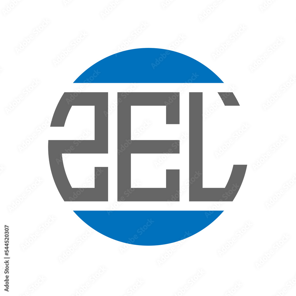 ZEL letter logo design on white background. ZEL creative initials circle logo concept. ZEL letter design. - obrazy, fototapety, plakaty 