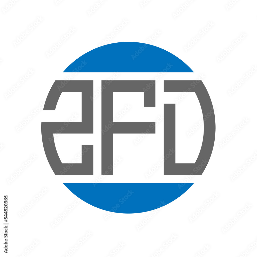 ZFD letter logo design on white background. ZFD creative initials circle logo concept. ZFD letter design. ZFD letter logo design on white background. ZFD creative initials circle logo concept. ZFD letter design.