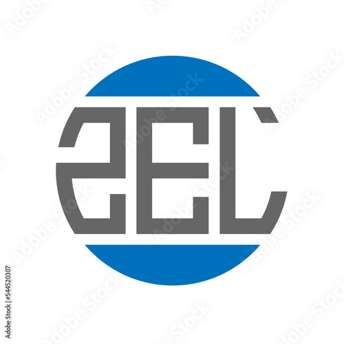 ZEL letter logo design on white background. ZEL creative initials circle logo concept. ZEL letter design.