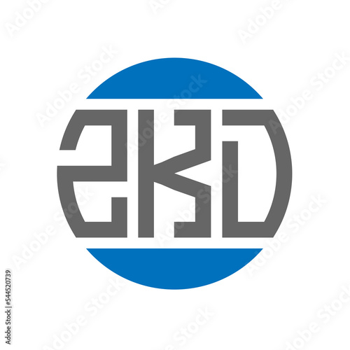 ZKD letter logo design on white background. ZKD creative initials circle logo concept. ZKD letter design. photo