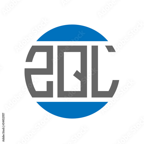 ZQL letter logo design on white background. ZQL creative initials circle logo concept. ZQL letter design.