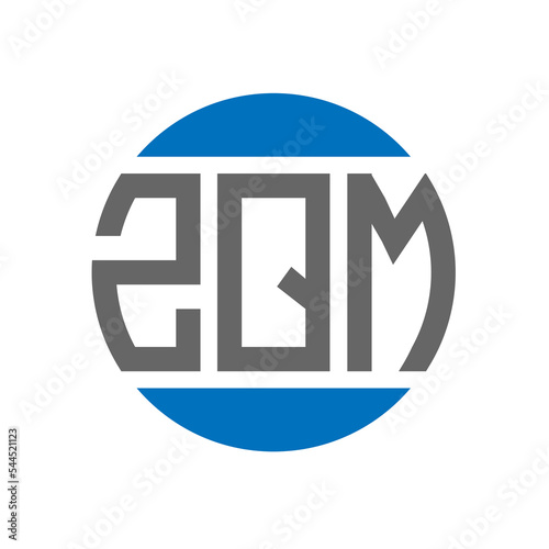 ZQM letter logo design on white background. ZQM creative initials circle logo concept. ZQM letter design.