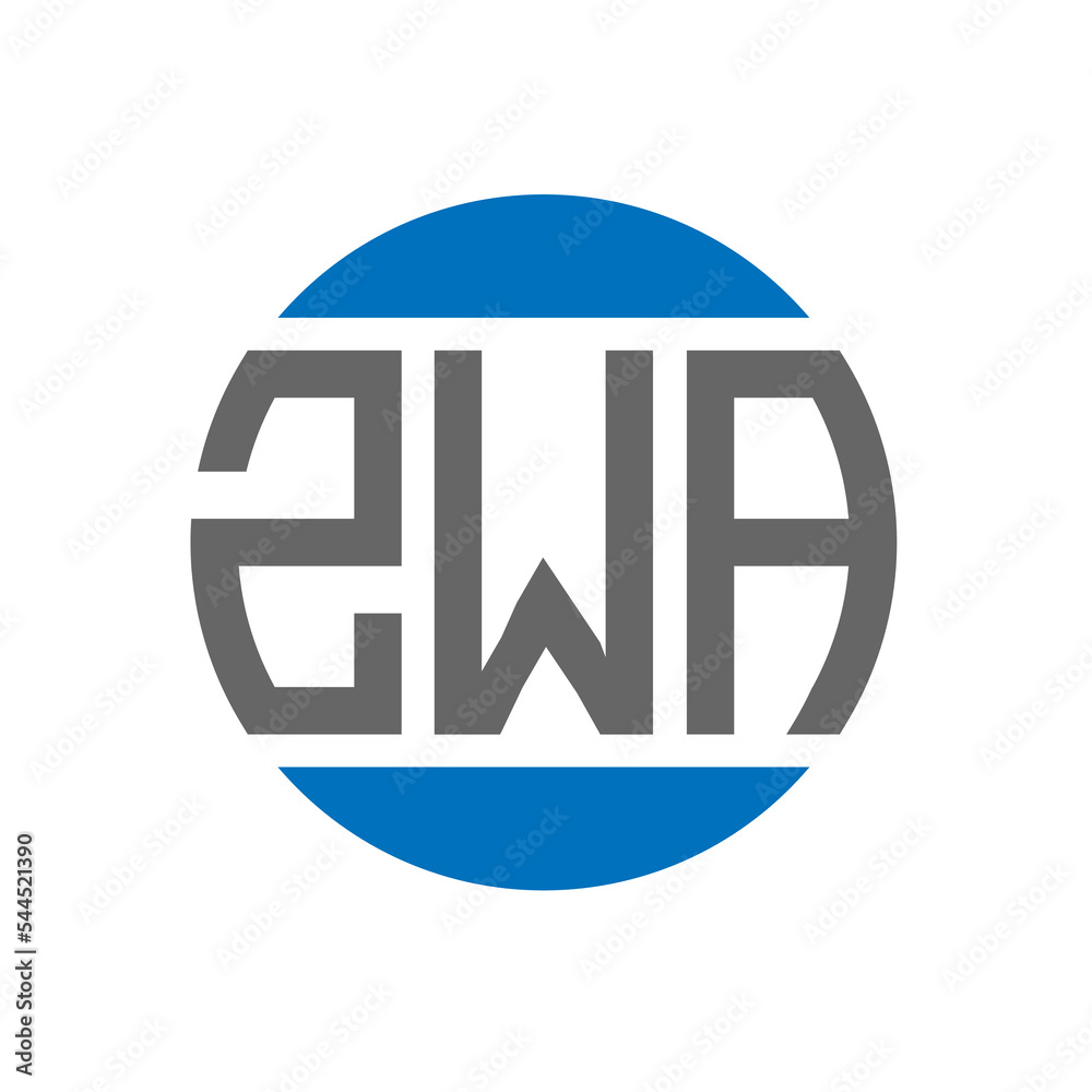 ZWA letter logo design on white background. ZWA creative initials circle logo concept. ZWA letter design. ZWA letter logo design on white background. ZWA creative initials circle logo concept. ZWA letter design.