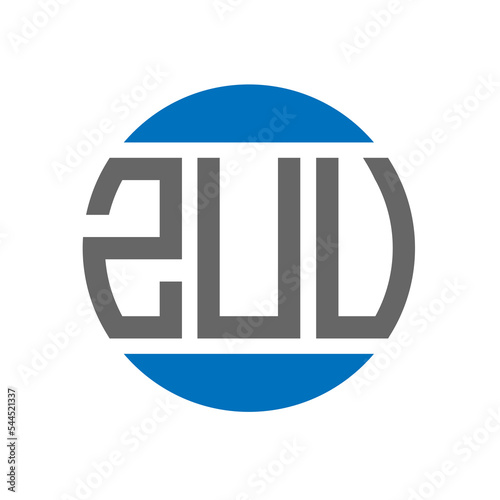 ZUU letter logo design on white background. ZUU creative initials circle logo concept. ZUU letter design. photo