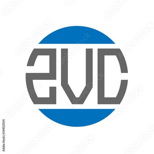 ZVC letter logo design on white background. ZVC creative initials circle logo concept. ZVC letter design.