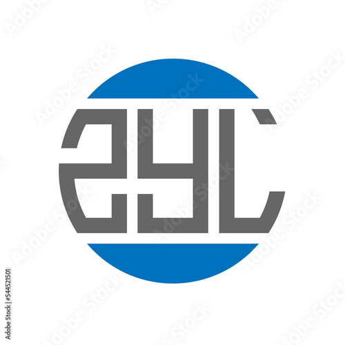 ZYL letter logo design on white background. ZYL creative initials circle logo concept. ZYL letter design. photo