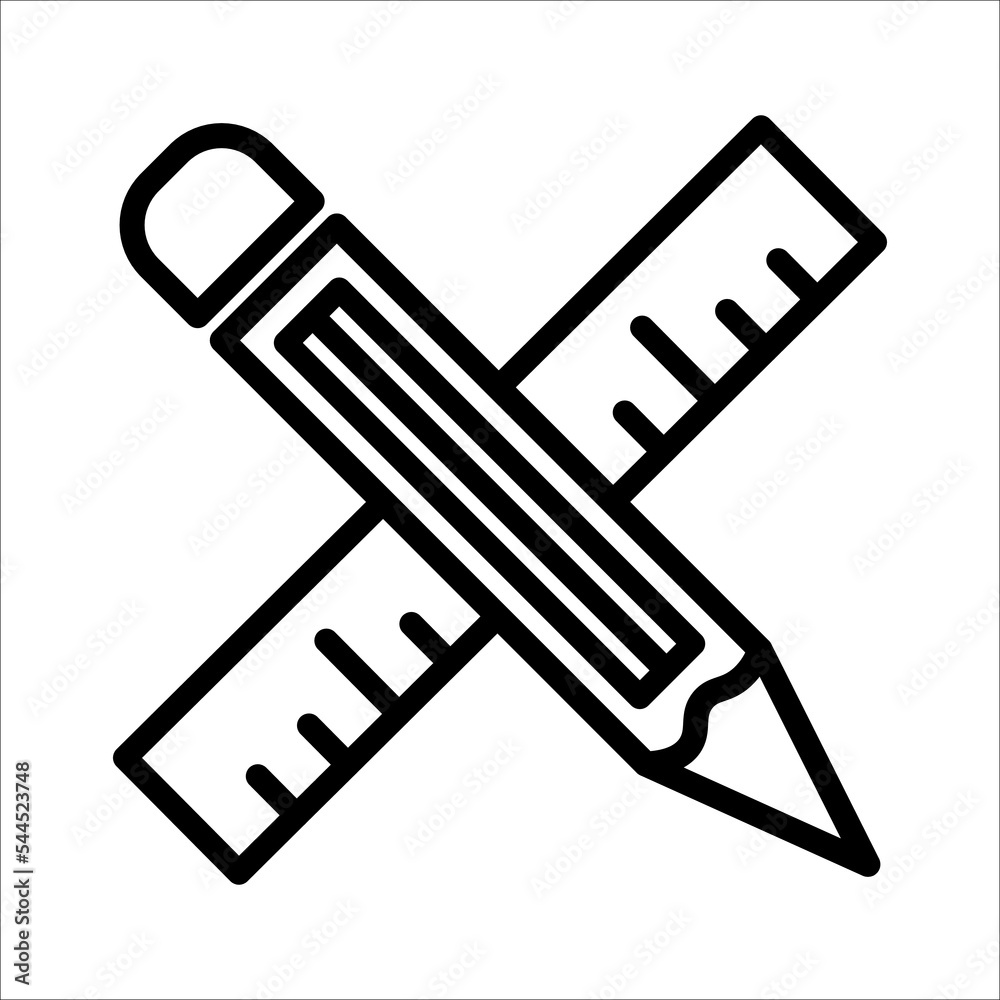 ruler with pencil icon ruler with pencil icon